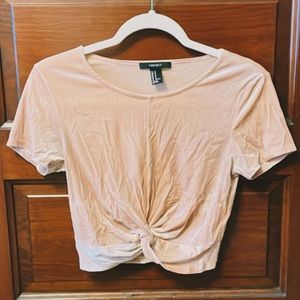 Blush Forever 21 velvet crop top